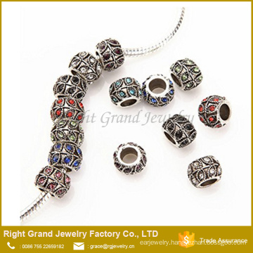 Hot Sale European Style Crystal Charm Metal Beads Jewelry